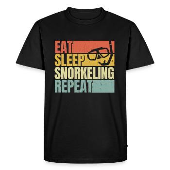 Manger dormir Snorkeling répéter - T-shirt Premium bio Homme - noir - Devant - Nico (187cm)