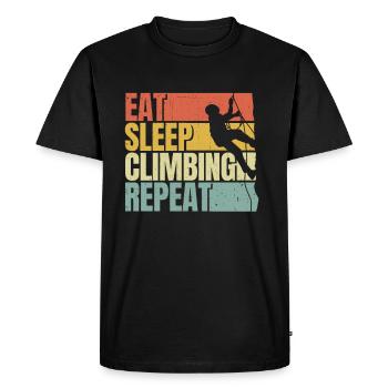 Manger dormir Escalade répéter - T-shirt Premium bio Homme - noir - Devant - Nico (187cm)