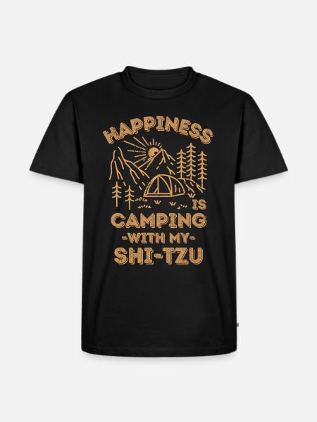 Camping avec shih-tzu - T-shirt Premium bio Homme - noir