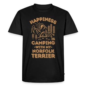 Camping avec norfolk-terrier - T-shirt Premium bio Homme - noir - Devant - Nico (187cm)