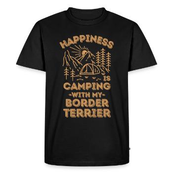 Camping avec border-terrier - T-shirt Premium bio Homme - noir - Devant - Nico (187cm)