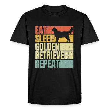 Manger dormir Golden-retriever répéter - T-shirt Premium bio Homme - noir - Devant - Nico (187cm)