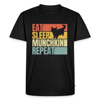 Mangez dormir Munchkin répéter - T-shirt Premium bio Homme - noir - Devant - Nico (187cm)
