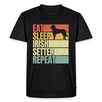 Eat sleep Irish-setter repeat - Men's Premium Organic T-Shirt - black - Front - Nico (187cm)
