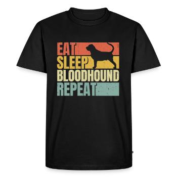 Manger dormir Limier répéter - T-shirt Premium bio Homme - noir - Devant - Nico (187cm)