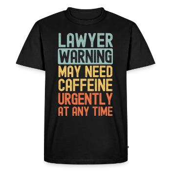 Lawyer need coffee urgently - Men's Premium Organic T-Shirt - black - Front - Nico (187cm)