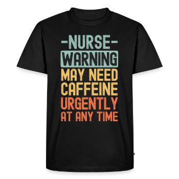 Nurse need coffee urgently - Men's Premium Organic T-Shirt - black - Front - Nico (187cm)