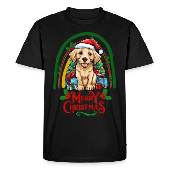 Noël Labrador - T-shirt Premium bio Homme - noir - Devant - Nico (187cm)