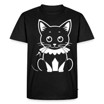 Drôle de chat Silhouette Cheeky Fun Cats - T-shirt Premium bio Homme - noir - Devant - Nico (187cm)