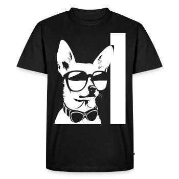 Drôle Chihuahua portant des lunettes de soleil Chihuahuas - T-shirt Premium bio Homme - noir - Devant - Nico (187cm)