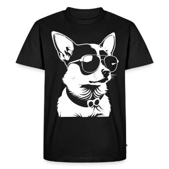 Funny Chihuahua wearing Sunglasses Chihuahuas - Men's Premium Organic T-Shirt - black - Front - Nico (187cm)