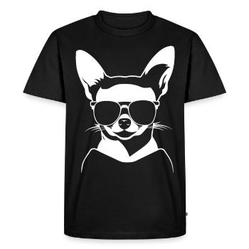 Funny Chihuahua wearing Sunglasses Chihuahuas - Men's Premium Organic T-Shirt - black - Front - Nico (187cm)