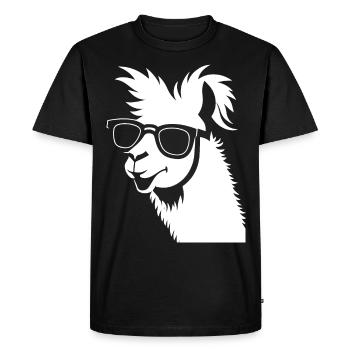 Lama drôle portant des lunettes de soleil Lamas cool - T-shirt Premium bio Homme - noir - Devant - Nico (187cm)