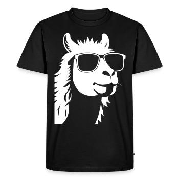 Lama drôle portant des lunettes de soleil Lamas cool - T-shirt Premium bio Homme - noir - Devant - Nico (187cm)