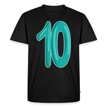 Dix numéros 10 - T-shirt Premium bio Homme - noir - Devant - Nico (187cm)