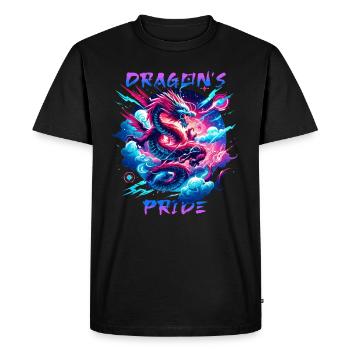 Dragon pride in neon light - Men's Premium Organic T-Shirt - black - Front - Nico (187cm)