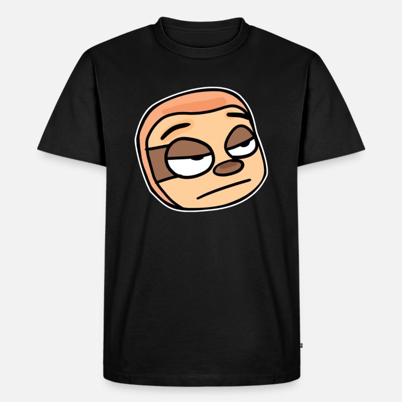 Faultier Kopf Tier - Männer Premium Bio T-Shirt - Schwarz