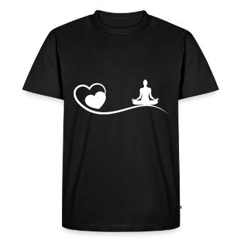 Heart and Yoga - (yo) - Men's Premium Organic T-Shirt - black - Front - Nico (187cm)