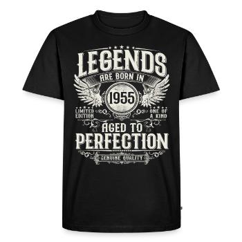 Millésime 1955 Born Legends Cadeau d’anniversaire - T-shirt Premium bio Homme - noir - Devant - Nico (187cm)