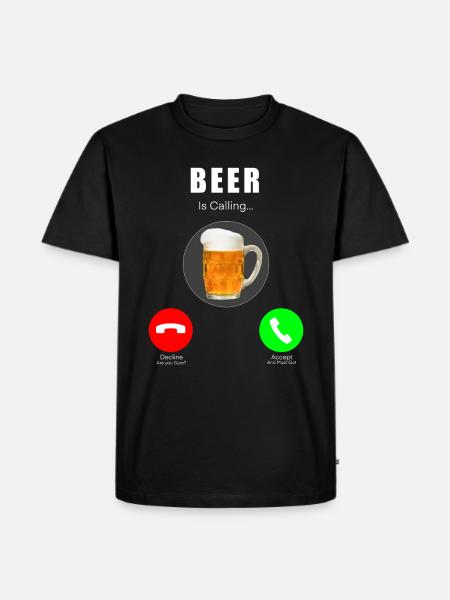 Bier ruft / Beer Is Calling - Men's Premium Organic T-Shirt - black