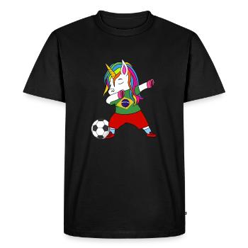 Brésil football dabbing cadeau - T-shirt Premium bio Homme - noir - Devant - Nico (187cm)