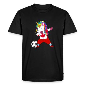 Canada football dabbing gift - Men's Premium Organic T-Shirt - black - Front - Nico (187cm)