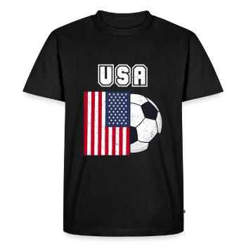 Cadeau drapeau de l’équipe de football des États-Unis - T-shirt Premium bio Homme - noir - Devant - Nico (187cm)