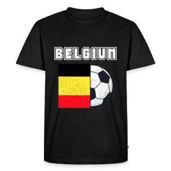 Cadeau drapeau de l’équipe de Belgique de football - T-shirt Premium bio Homme - noir - Devant - Nico (187cm)