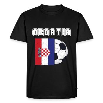 Croatia-football-team-flag-gift - Men's Premium Organic T-Shirt - black - Front - Nico (187cm)