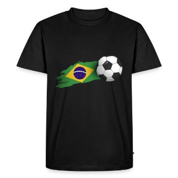Cadeau de football au Brésil - T-shirt Premium bio Homme - noir - Devant - Nico (187cm)