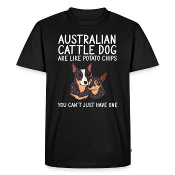 Australian Cattle Dog - Men's Premium Organic T-Shirt - black - Front - Nico (187cm)