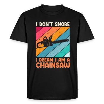 Chainsaw Snoring Funny - Men's Premium Organic T-Shirt - black - Front - Nico (187cm)