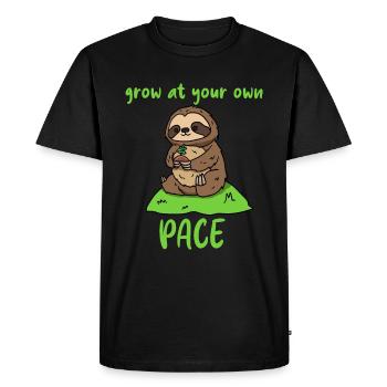 Grow at your own pace - Men's Premium Organic T-Shirt - black - Front - Nico (187cm)