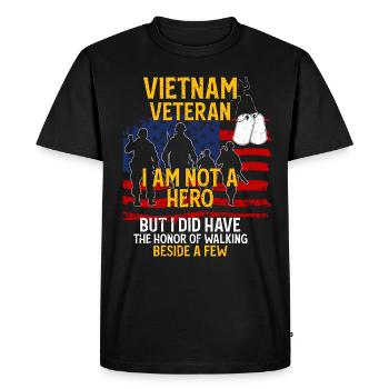 Vétéran du Vietnam - T-shirt Premium bio Homme - noir - Devant - Nico (187cm)