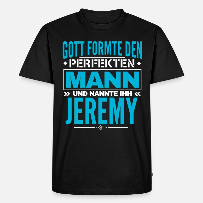 Jeremy Name Design - Männer Premium Bio T-Shirt - Schwarz
