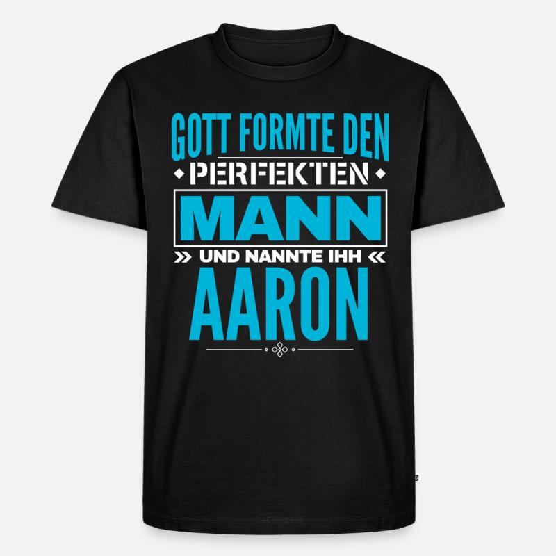 Aaron Name Design - Männer Premium Bio T-Shirt - Schwarz