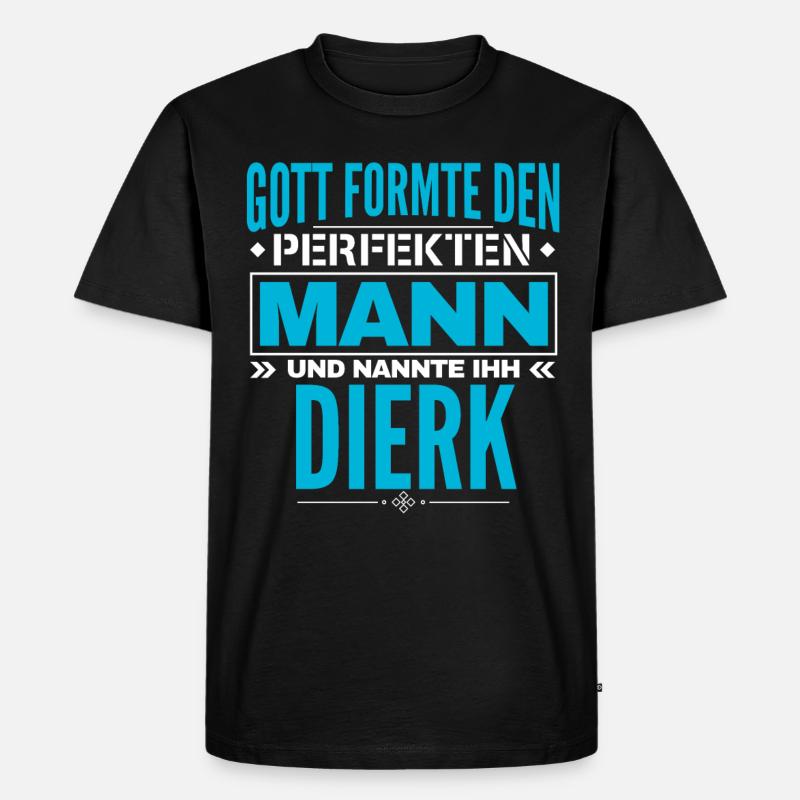 Dierk Name Design - Männer Premium Bio T-Shirt - Schwarz