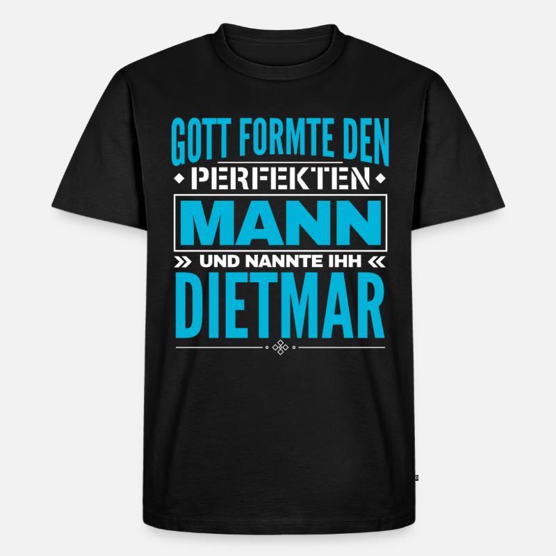 Dietmar Name Design - Männer Premium Bio T-Shirt - Schwarz
