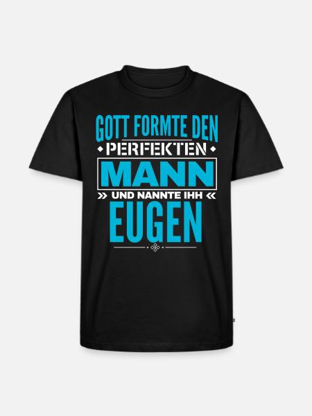 Eugen Name Design - Männer Premium Bio T-Shirt - Schwarz