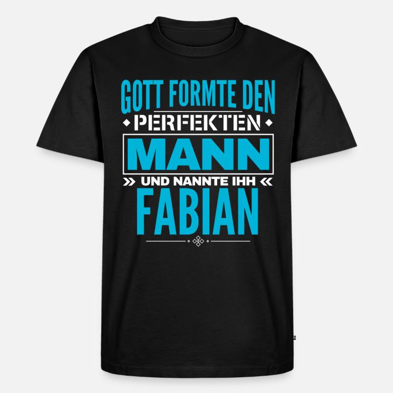 Fabian Name Design - Männer Premium Bio T-Shirt - Schwarz