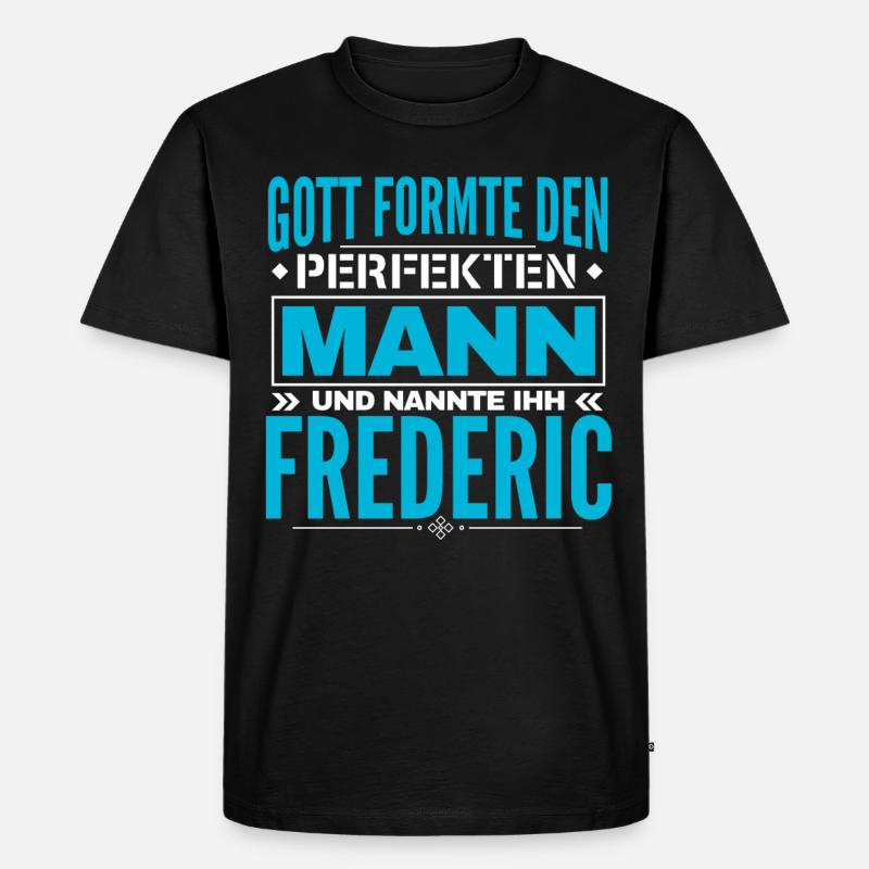 Frederic Name Design - Männer Premium Bio T-Shirt - Schwarz