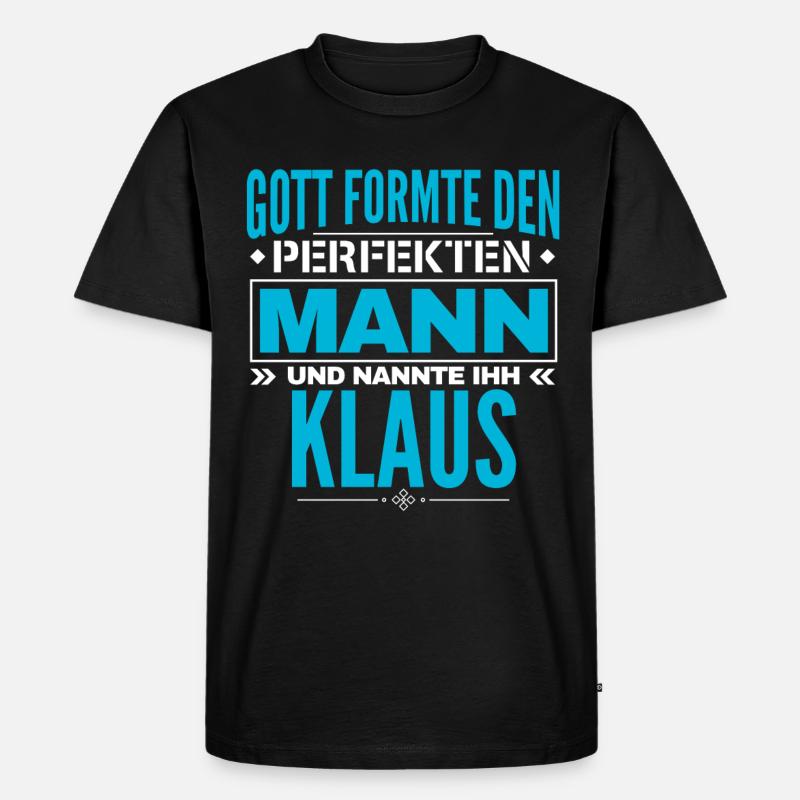 Klaus Name Design - Männer Premium Bio T-Shirt - Schwarz