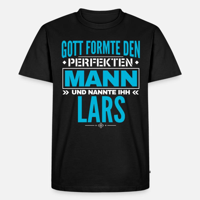 Lars Name Design - Männer Premium Bio T-Shirt - Schwarz