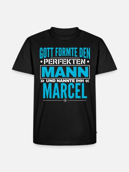 Marcel Name Design - Männer Premium Bio T-Shirt - Schwarz