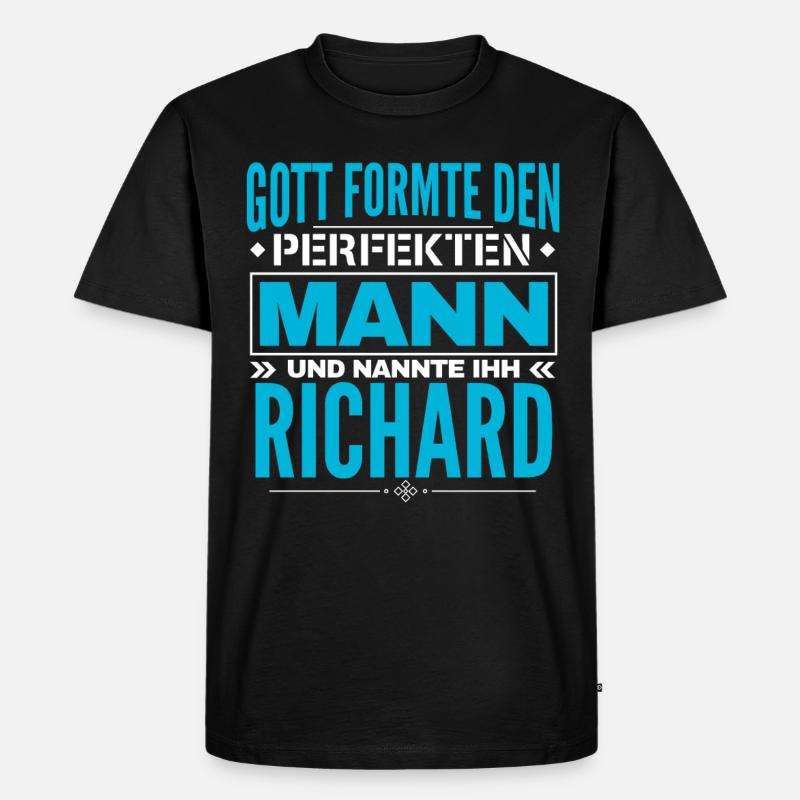 Richard Name Design - Männer Premium Bio T-Shirt - Schwarz