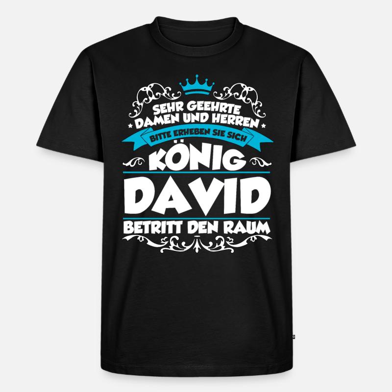 David Name Design - Männer Premium Bio T-Shirt - Schwarz