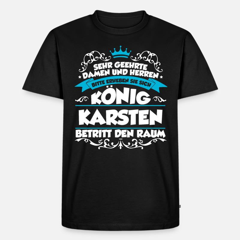 Karsten Name Design - Männer Premium Bio T-Shirt - Schwarz