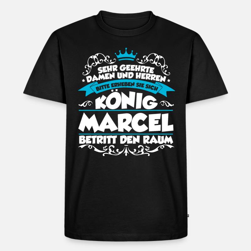 Marcel Name Design - Männer Premium Bio T-Shirt - Schwarz
