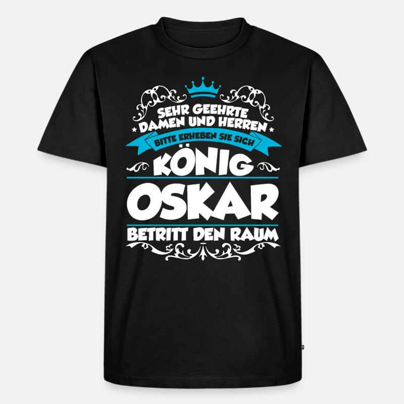 Oskar Name Design - Männer Premium Bio T-Shirt - Schwarz