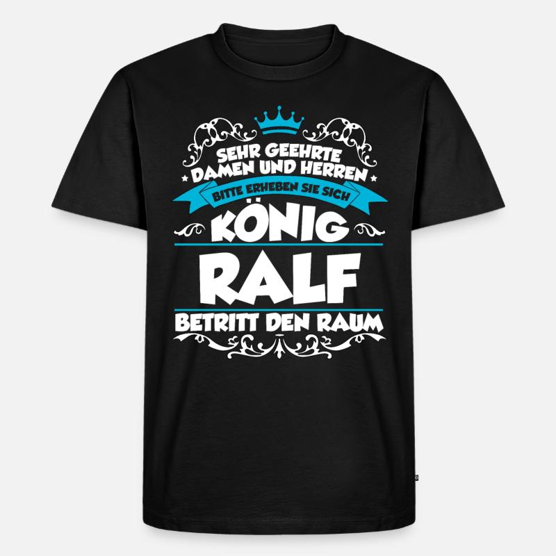 Ralf Name Design - Männer Premium Bio T-Shirt - Schwarz